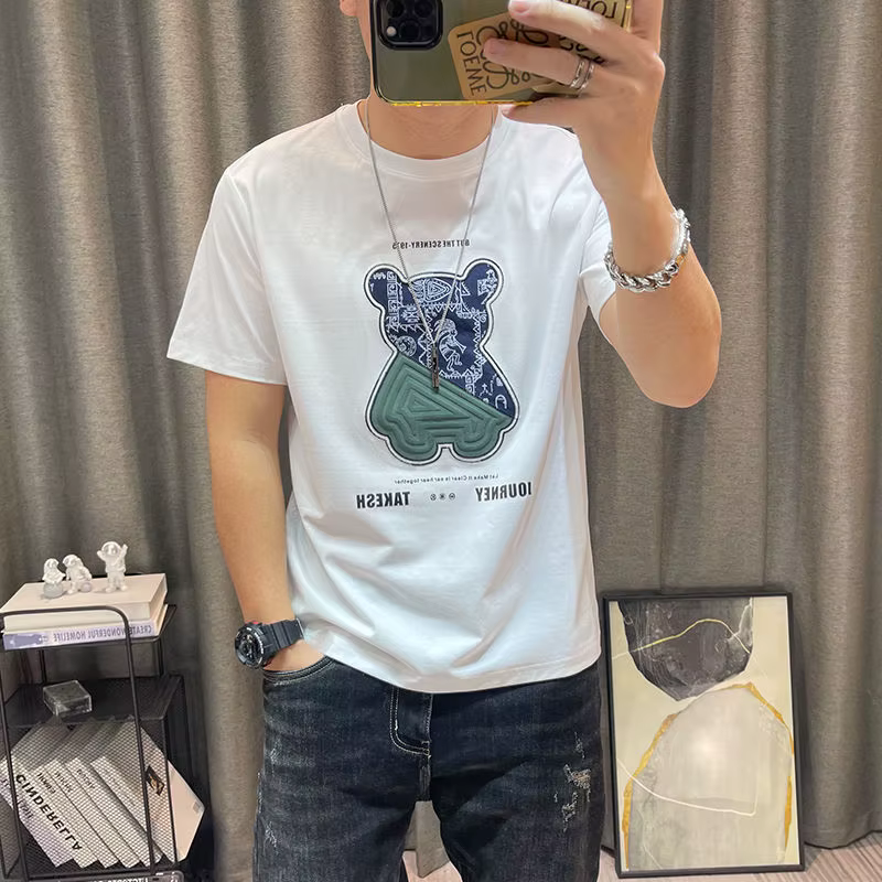 Top T-shirt imprimé Alphabet pour homme, Streetwear, mode, Cool, uni, coton Xl