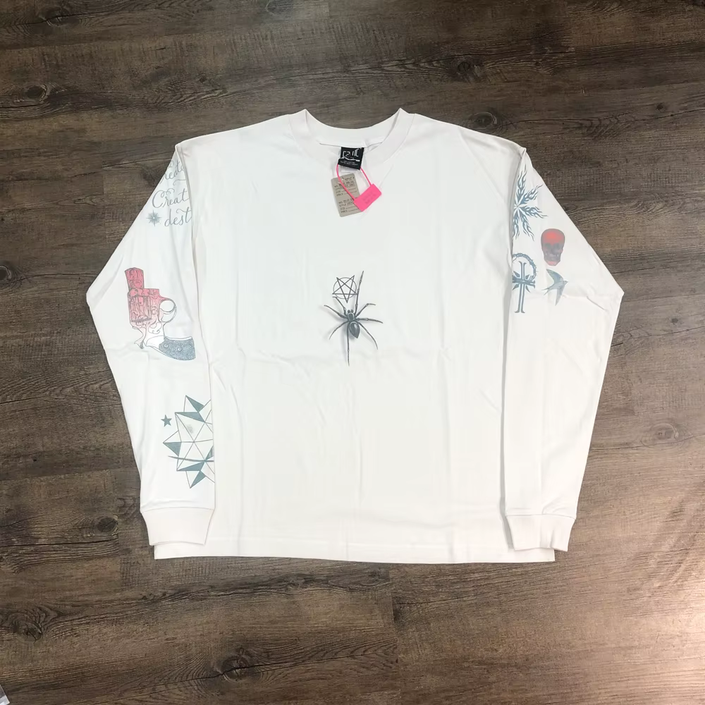 SAINT OF MICHAEL 25SS 1:1 mode Streetwear Vintage manches longues t-shirt ample surdimensionné hauts