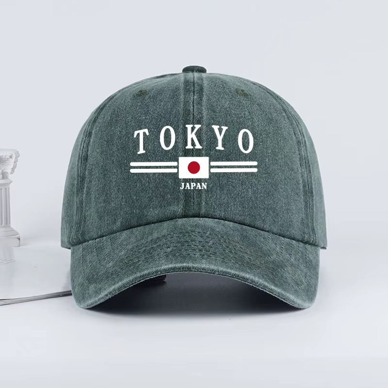 Casquette de baseball imprimée « TOKYO JAPAN », style urbain, classique et tendance, pour les trajet