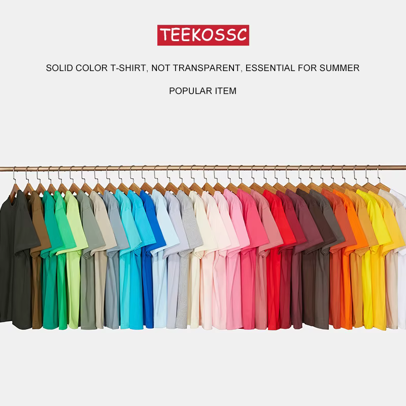 T-shirts amples en coton solide pour hommes et femmes, manches courtes, marque de mode, tendance, vê