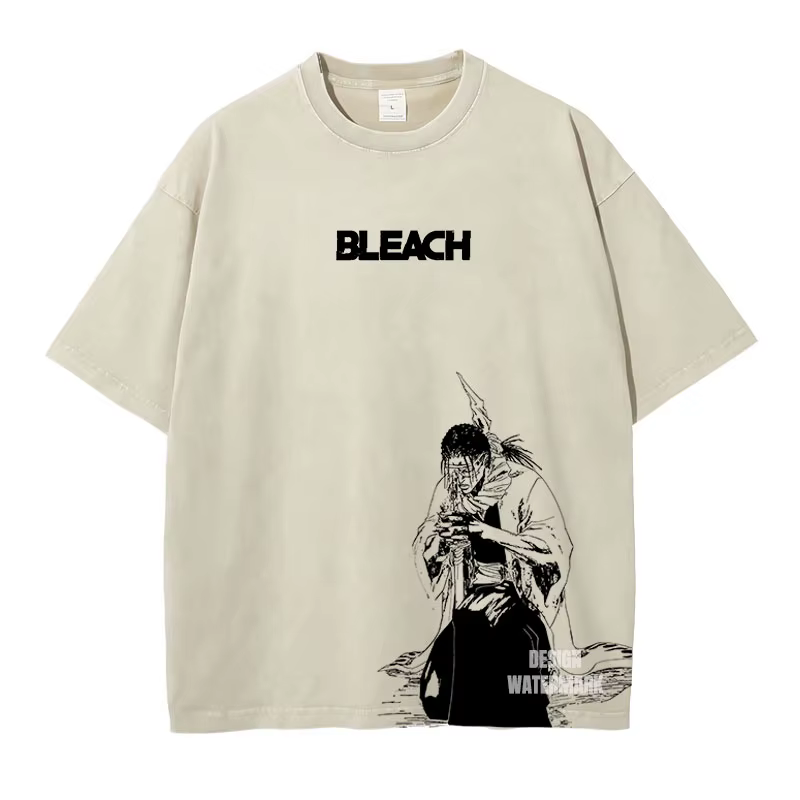 Anime B-Bleach t-shirts surdimensionné Vintage lavé Kurosaki Ichigo T-shirt Streetwear Manga Renji Z