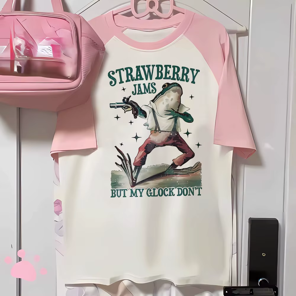 Fraise t-shirts femmes imprimé design vêtements actifs tenue décontracté t-shirt femme années 2000 v