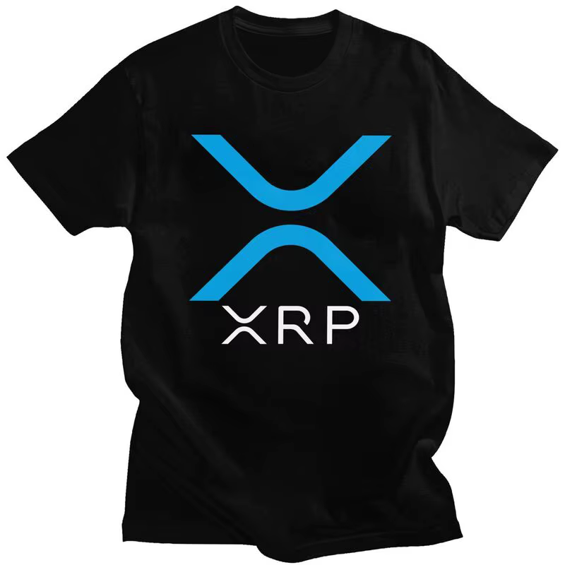 T-shirt personnalisé ondulé XRP pour hommes, 100% coton, Bitcoin, crypto-monnaie, vêtements ajustés
