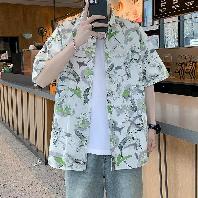 Shrit 2025 imprimé tropical respirant pour hommes - Chemise de plage légère et ample pour l'été, vêt