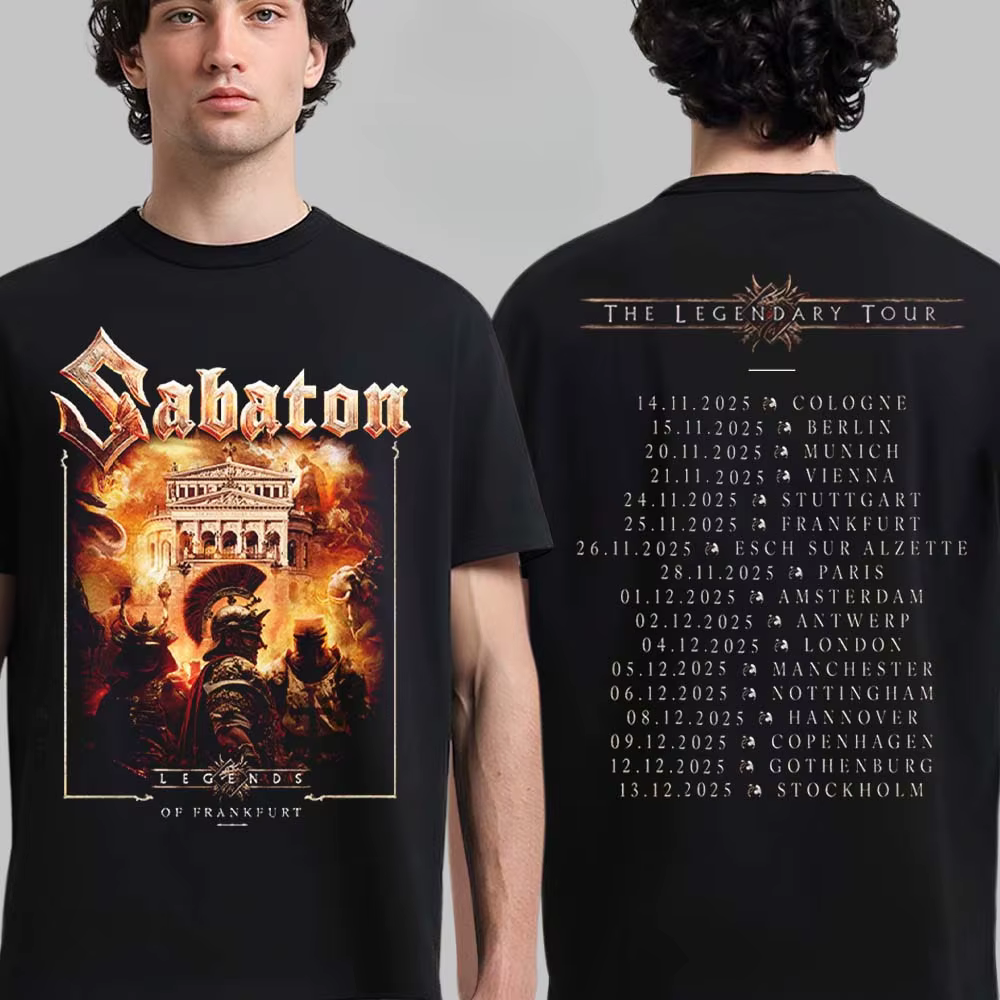 T-shirt unisexe Sabaton en coton 2026, manches courtes, style décontracté de luxe, vintage, pour l'é