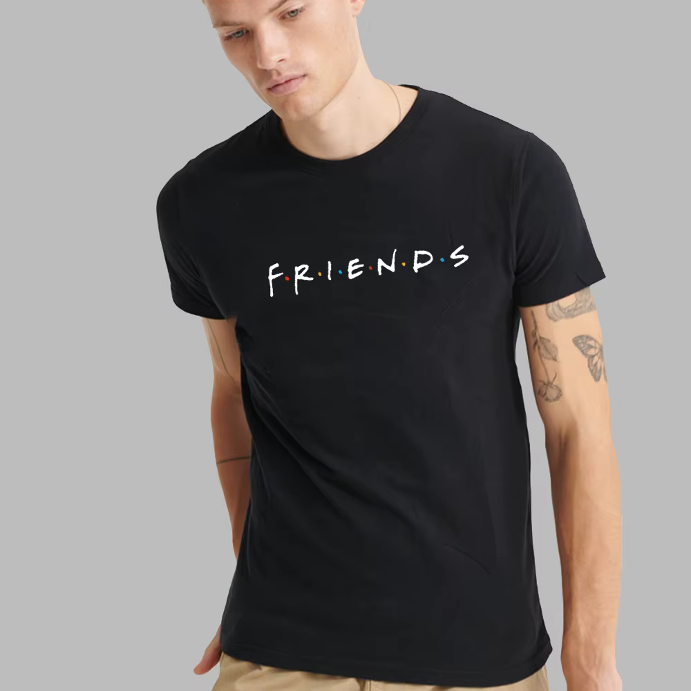 T-shirt à manches courtes et col rond pour hommes, haut imprimé Friends 152, streetwear décontracté,
