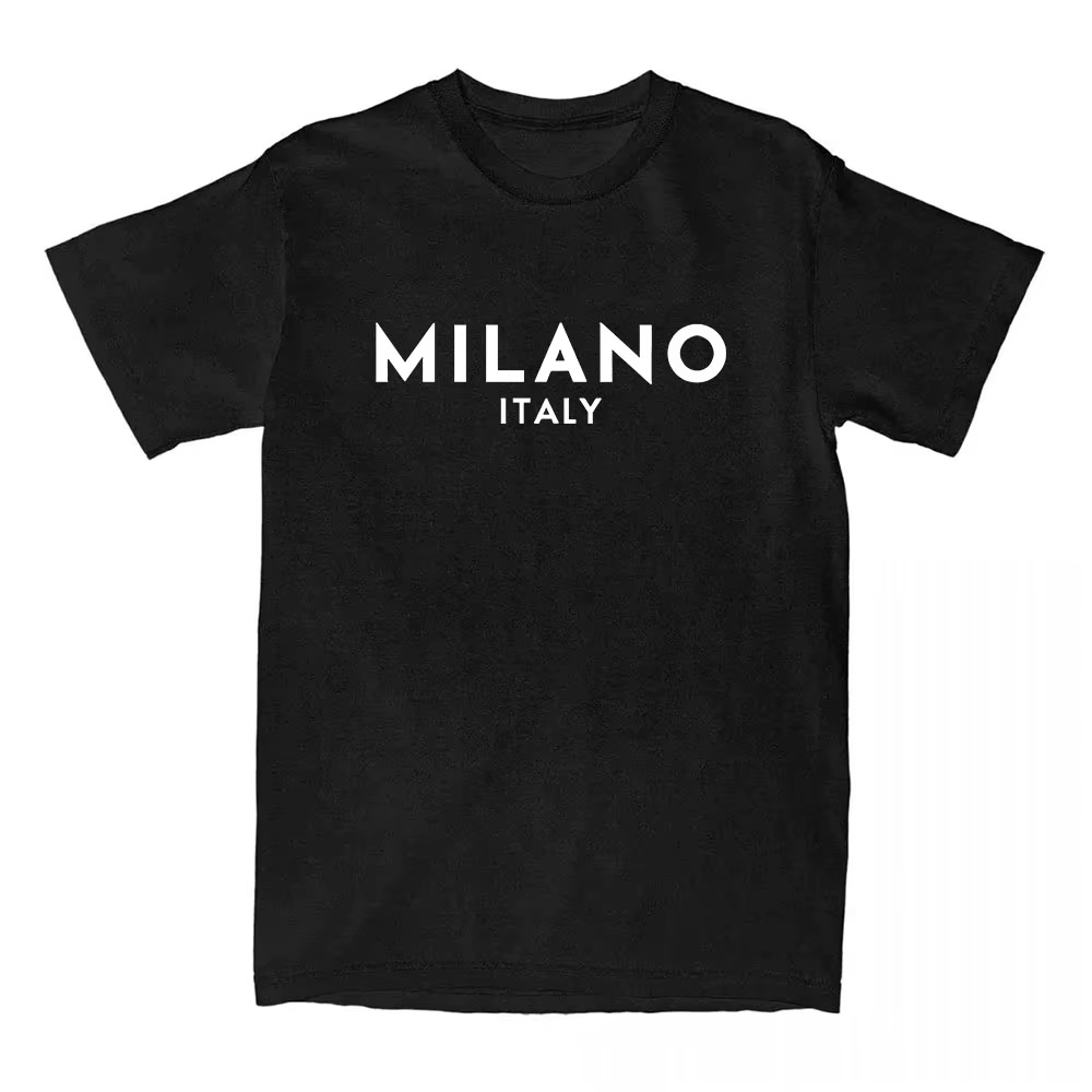 Économie unisexes à manches courtes Italie Milano City Fashion, tee-shirt en coton doux, t-shirts gr