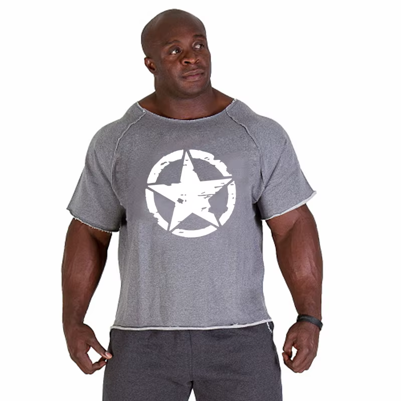 T-shirts pour hommes Fitness hommes chemise de musculation manches chauve-souris chemise de chiffon