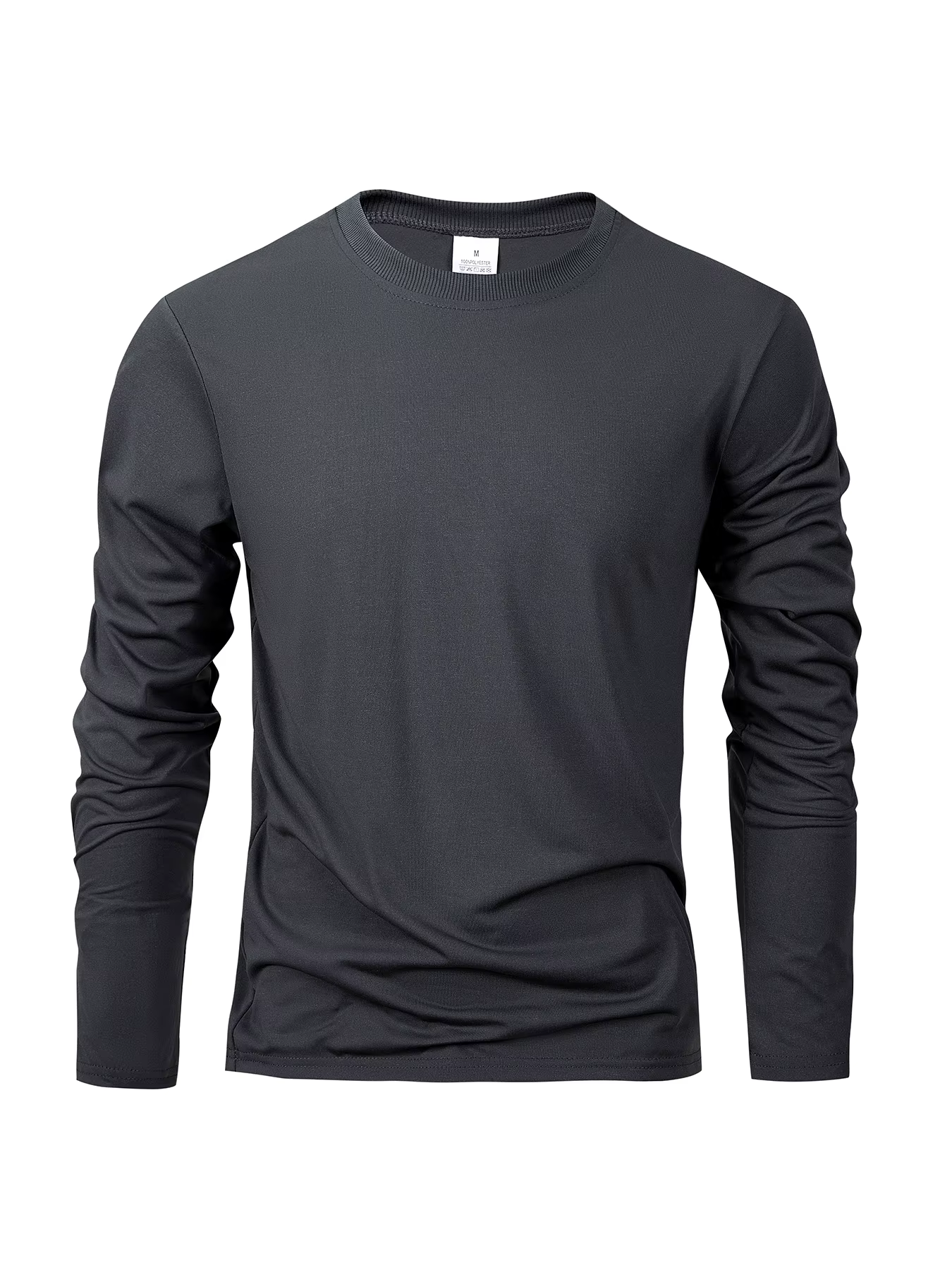 T-shirts à manches longues pour hommes T-shirts décontractés à col rond évacuant l'humidité hauts po