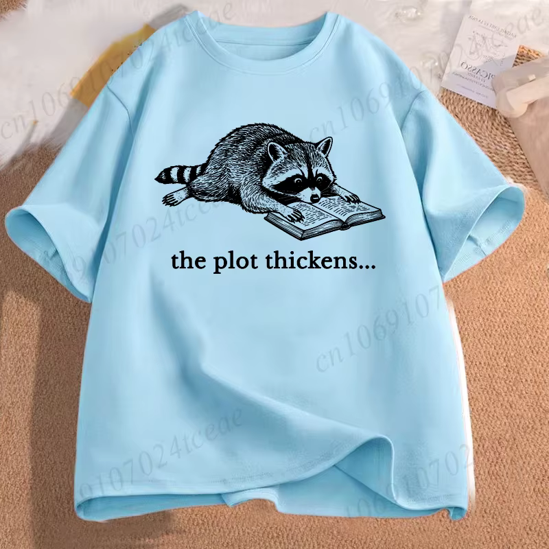 T-shirt graphique Raccoon Bookish – Pour les amoureux des livres et de la littérature – Unisexe – Ho