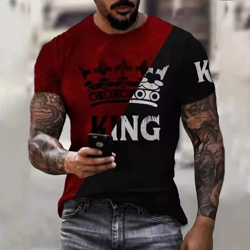 2024 nouveau T-shirt surdimensionné pour hommes décontracté à manches courtes Hip Hop visage sourian