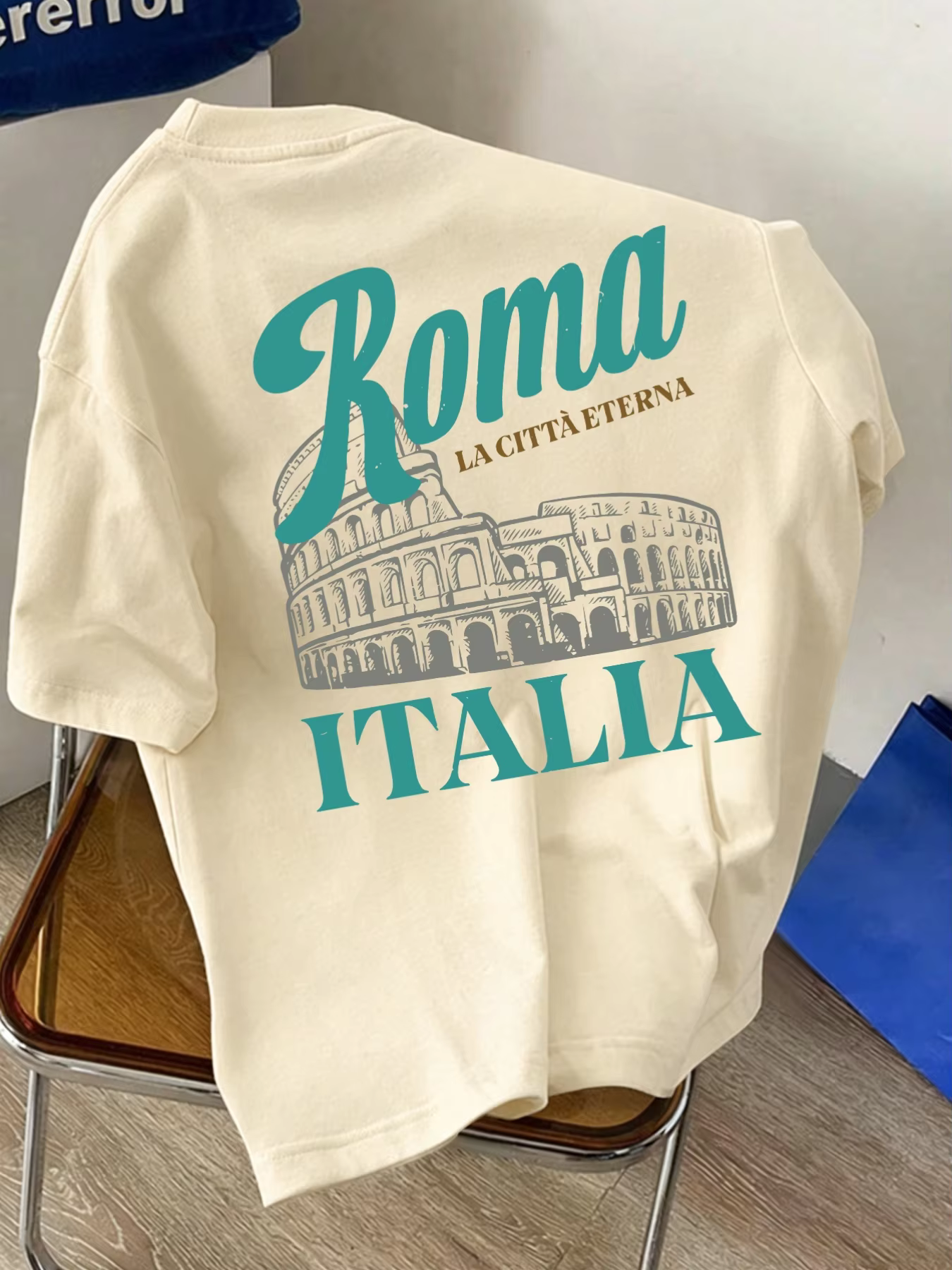 T-shirt graphique Roma Colosseum Italia La Citta Eterna Italy Travel Y2K, unisexe, en coton doux, à 