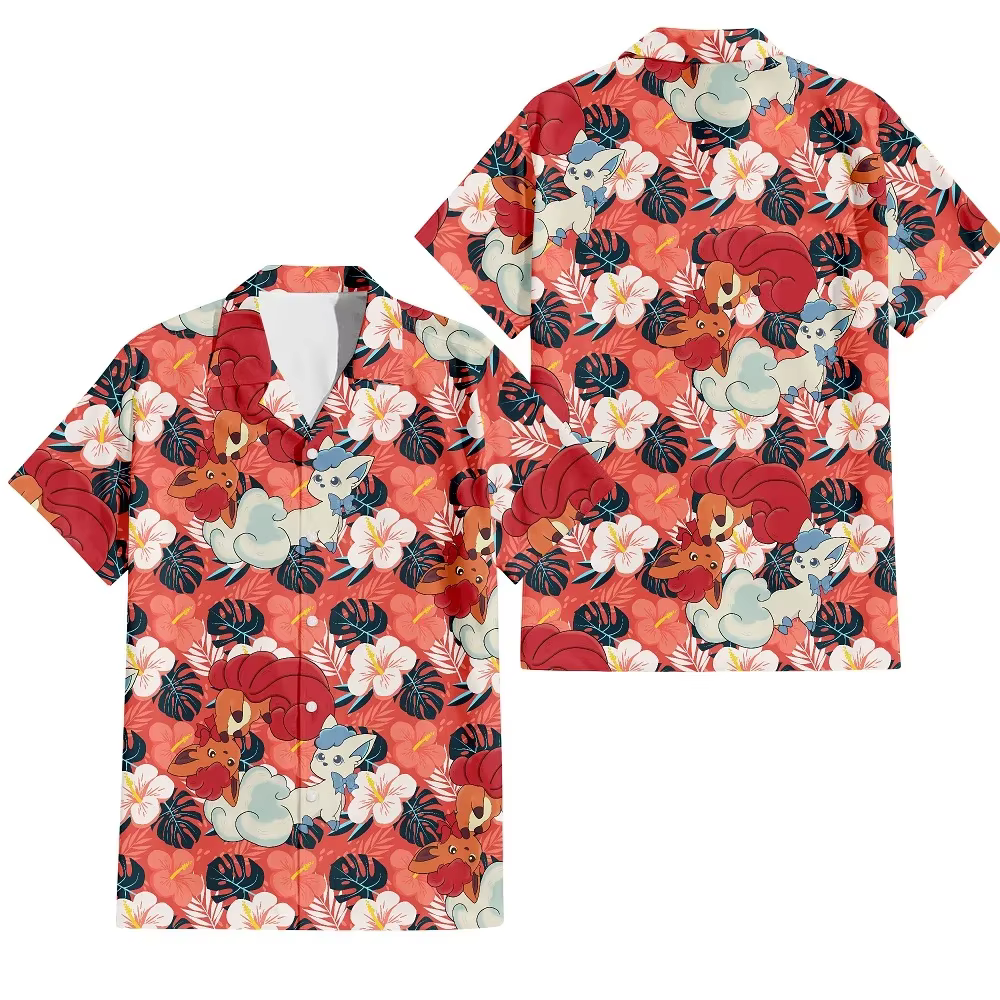 T-shirt hawaïen pour hommes 3D amusant dessin animé imprimé animal hommes été plage ample surdimensi