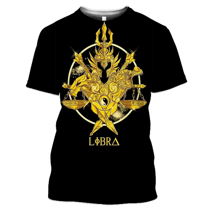 T-shirts imprimés 3D Saint Seiya Anime pour l'été, hommes et femmes, mode décontractée, t-shirt à ma