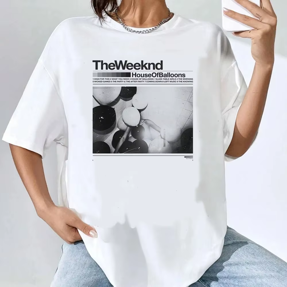 T-shirt imprimé The Weeknd, style ado années 80, rétro, hip hop, gothique, confortable, respirant, c