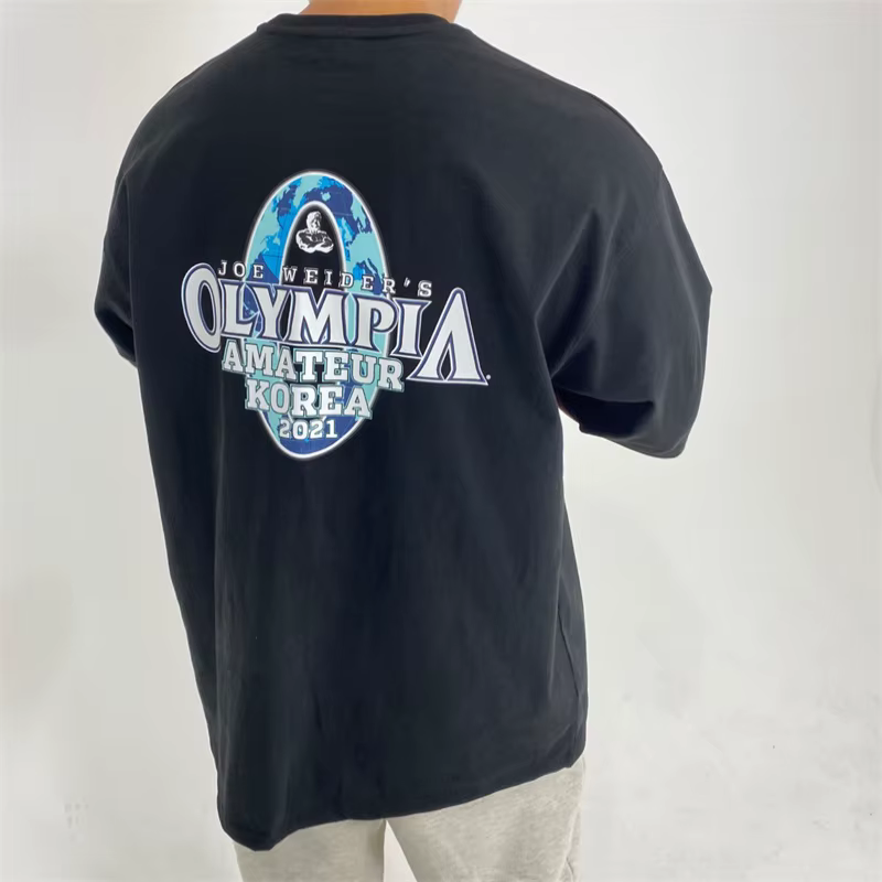 gymnases T-shirt hommes mode à manches courtes T-shirt hommes été ample Fitness T-shirt hommes coton