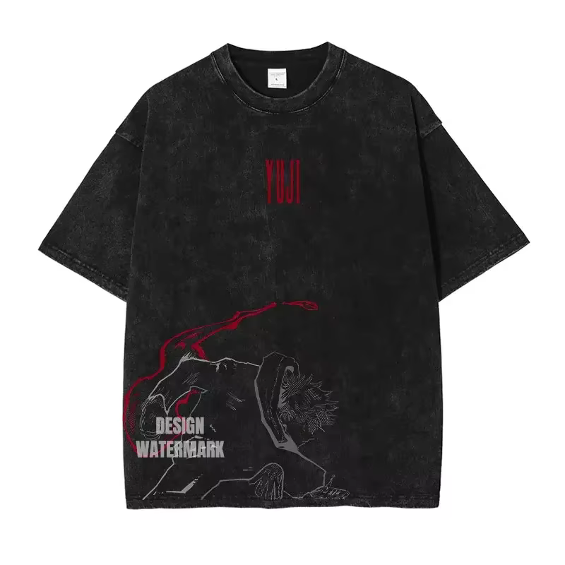 Anime j-jujutsu k-kaisen t-shirts Vintage lavé CHOSO T-shirt surdimensionné à manches courtes Fushig