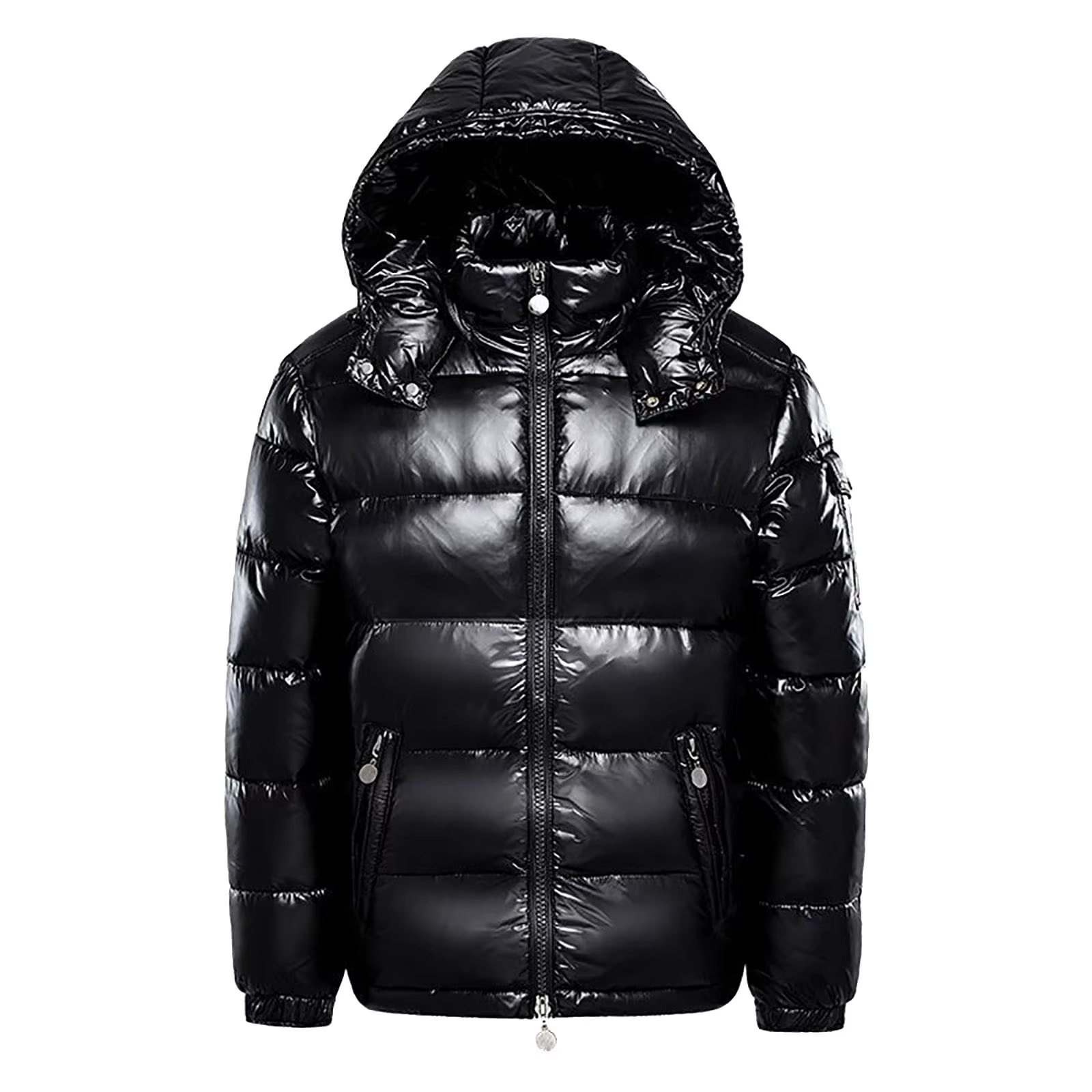 Doudoune homme décontracté noir brillant Couple unisexe à capuche bouffante vêtements d'extérieur ho