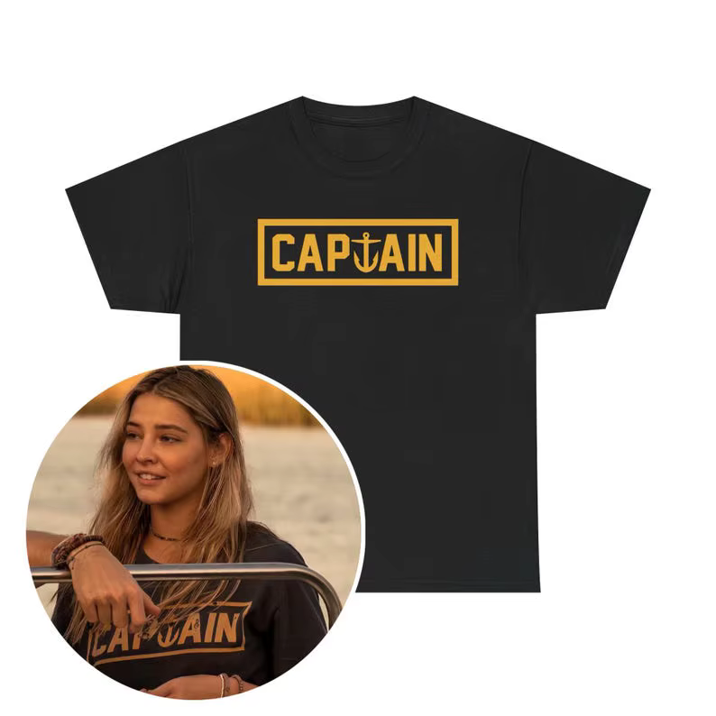 T-shirt en coton Captain Sarah Cameron de Outer Banks, merchandising de la série TV, t-shirt tendanc