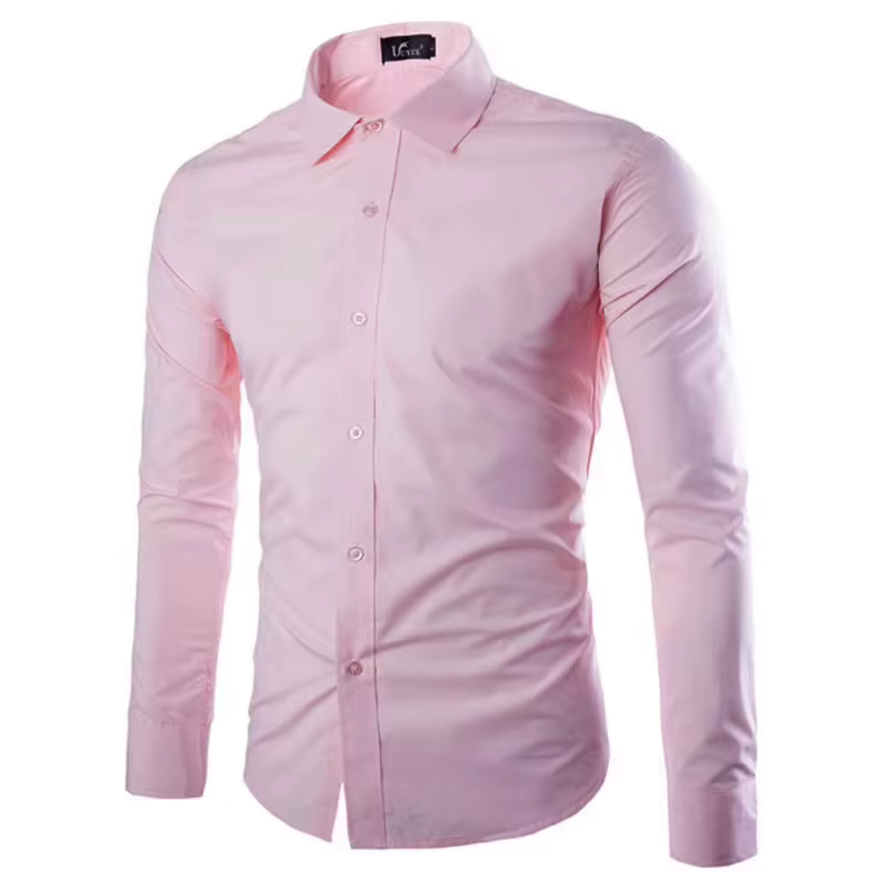 14 couleurs couleur unie hommes à la mode couleur bonbon chemise hommes décontracté à manches longue