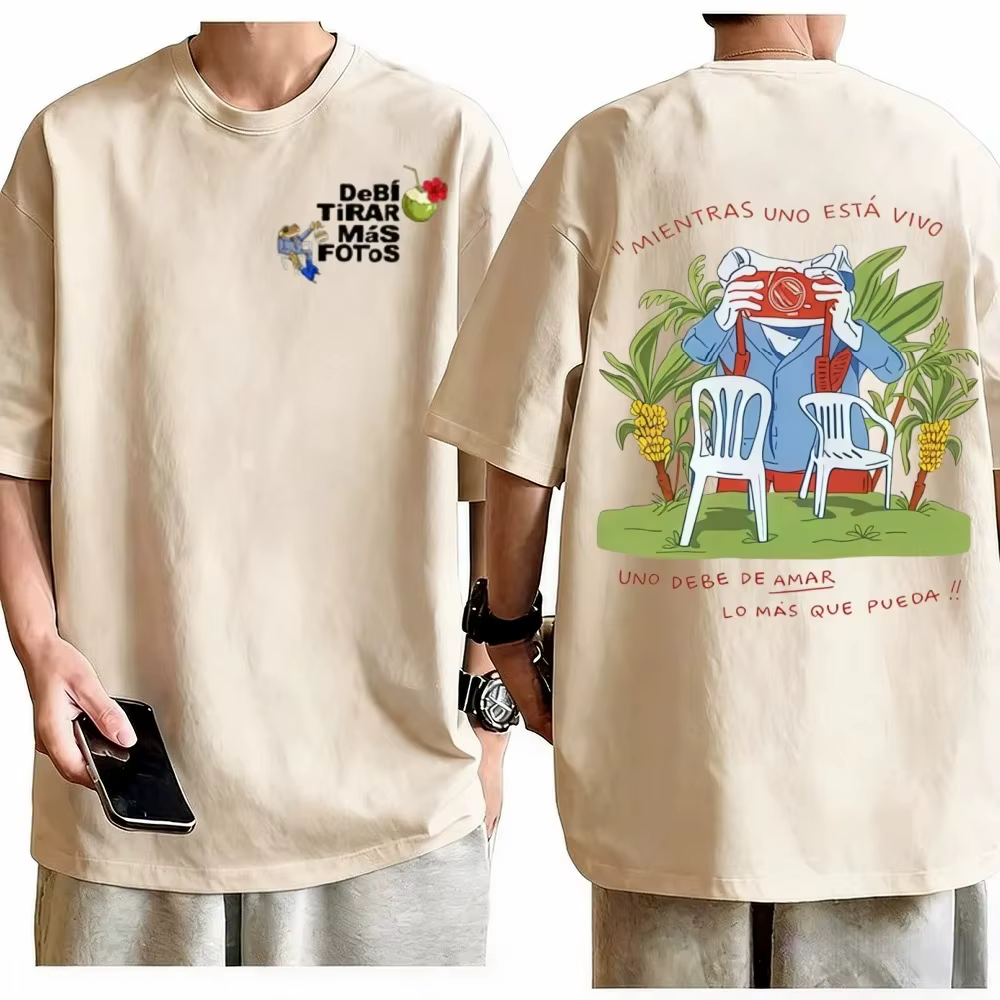 T-shirt unisexe de mode estivale Rapper Bad Bunny Debi Tirar Mas Fotos DTMF World Tour, style Gothiq