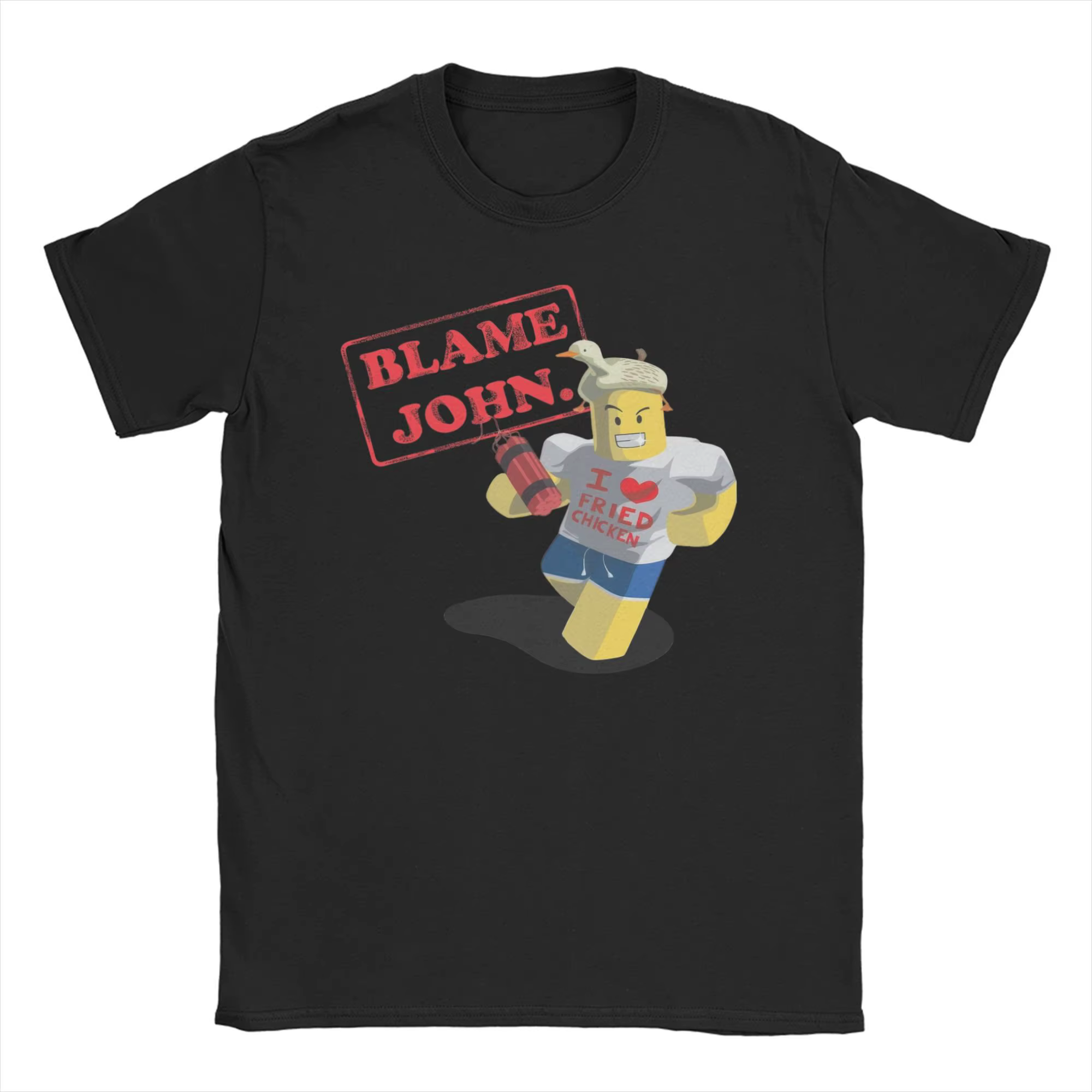 Shedletsky Blame John Forsaken Gaming T-Shirts Meme 100% coton pour hommes et femmes, T-Shirts à man