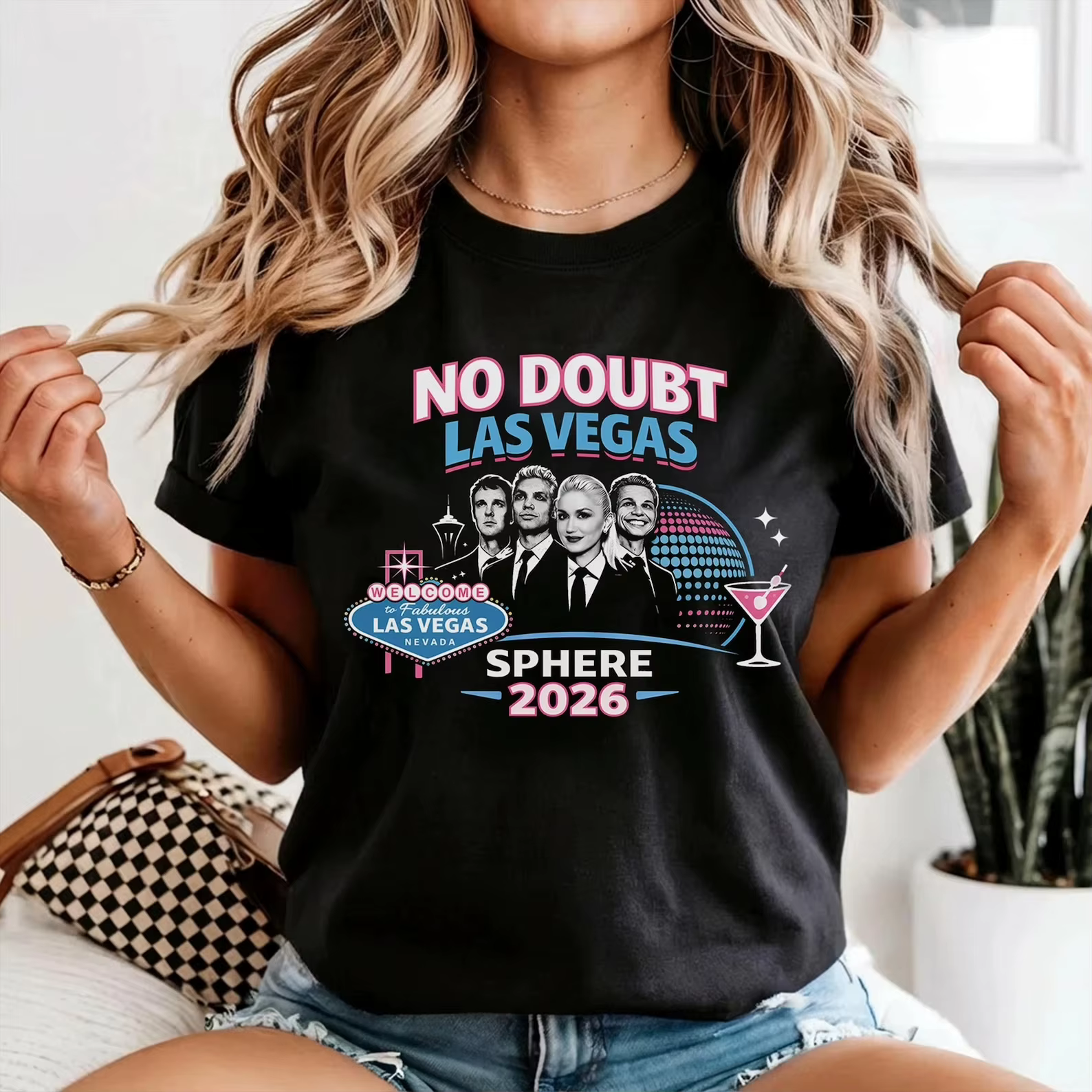 T-shirt No Doubt 2026 Las Vegas Concert pour Filles, Fans de Groupe Ska Punk en Tournée, T-shirt Rét