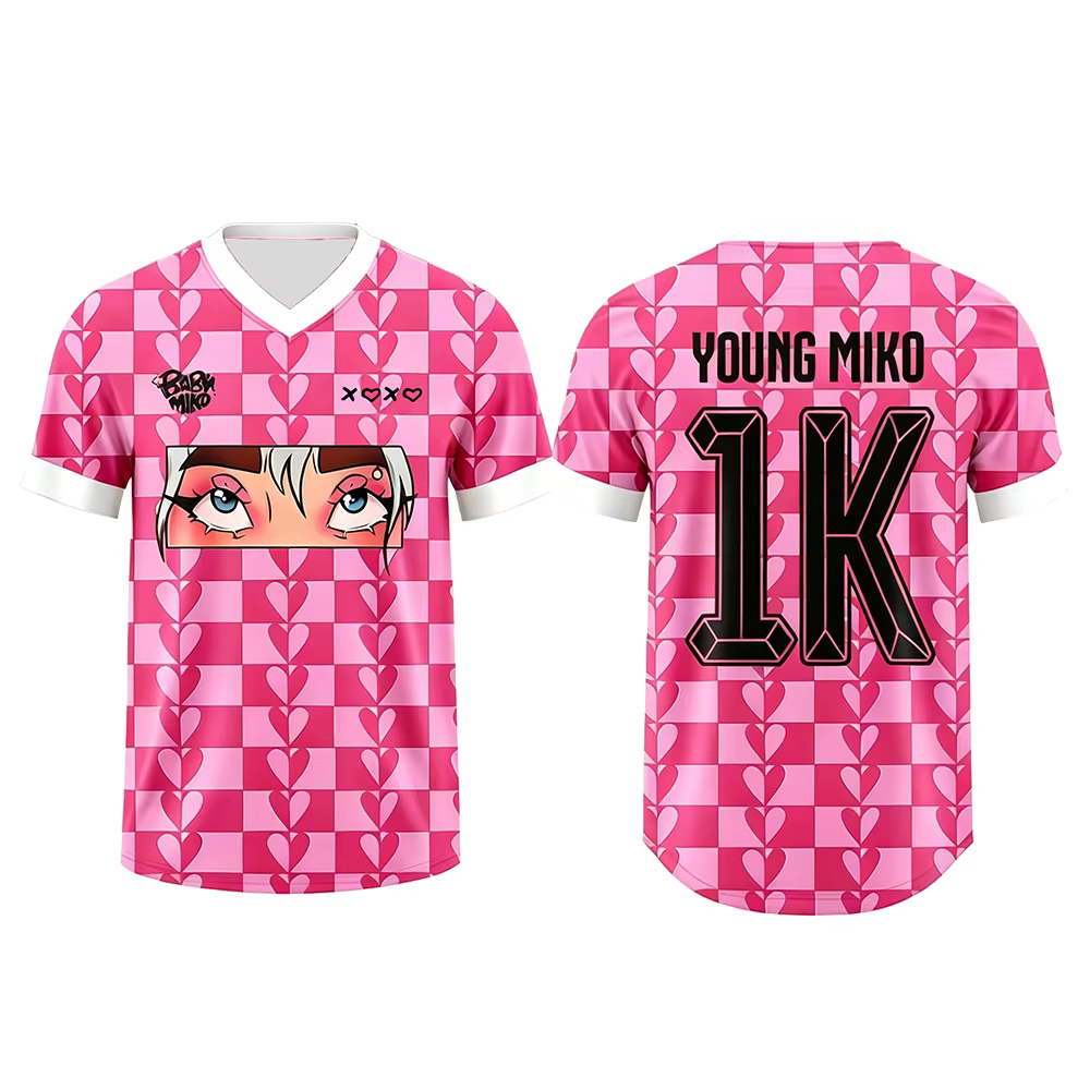 T-shirt d'été à manches courtes et col en V Young Miko Late Checkout, design ample, imprimé graphiqu