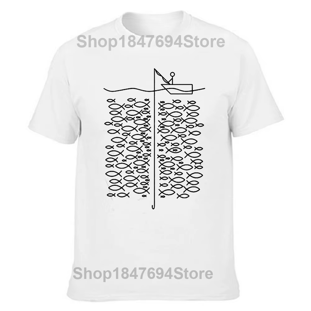 Drôle pêcheur pêche t-shirts graphique coton Streetwear à manches courtes grand-père papa père cadea