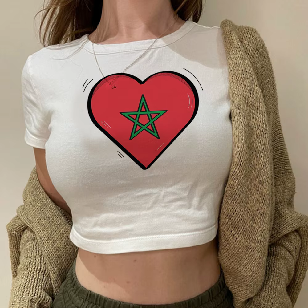 T-shirt Femme Hiphelicopter, Haut Court, Esthétique, Mode, Vintage, Fairycore, Kawaii, Kawai, Maroc