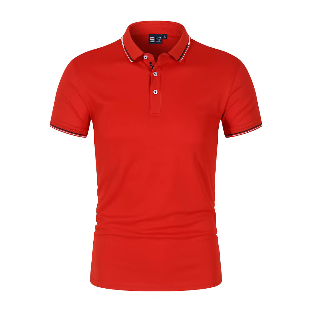 Polo homme manches courtes coupe ajustée polo respirant revers t-shirtmonochrome décontracté polyval
