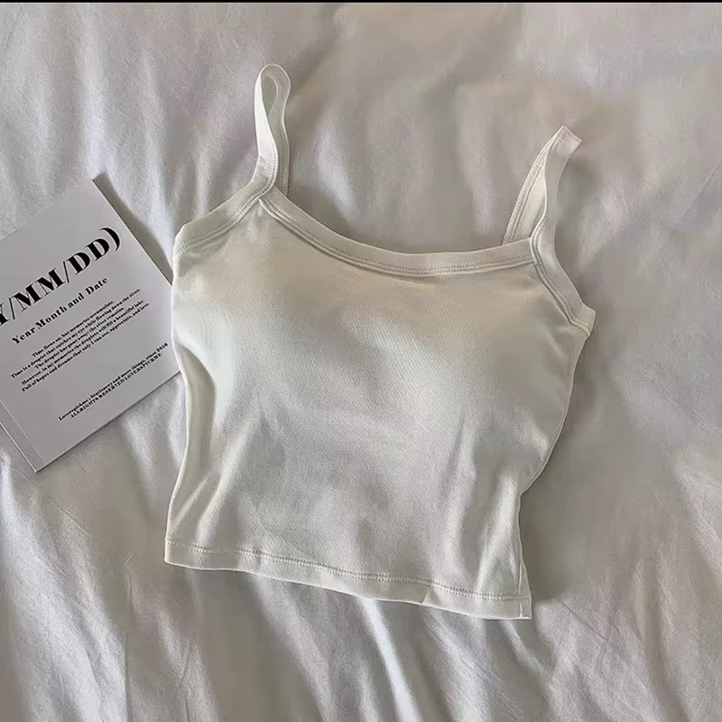 Haut court femmes Sexy hauts sans manche mode femme sous-vêtements dame Camisole fille basique T-shi