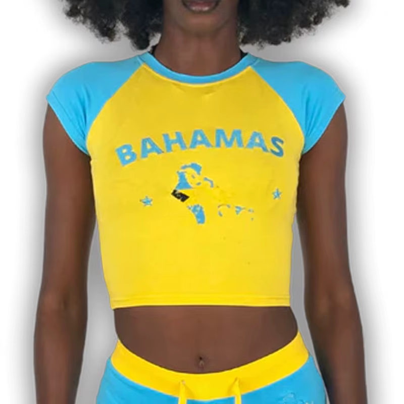 T-shirt à manches courtes et col ras du cou pour femme, vêtement de sport décontracté, haut court, b