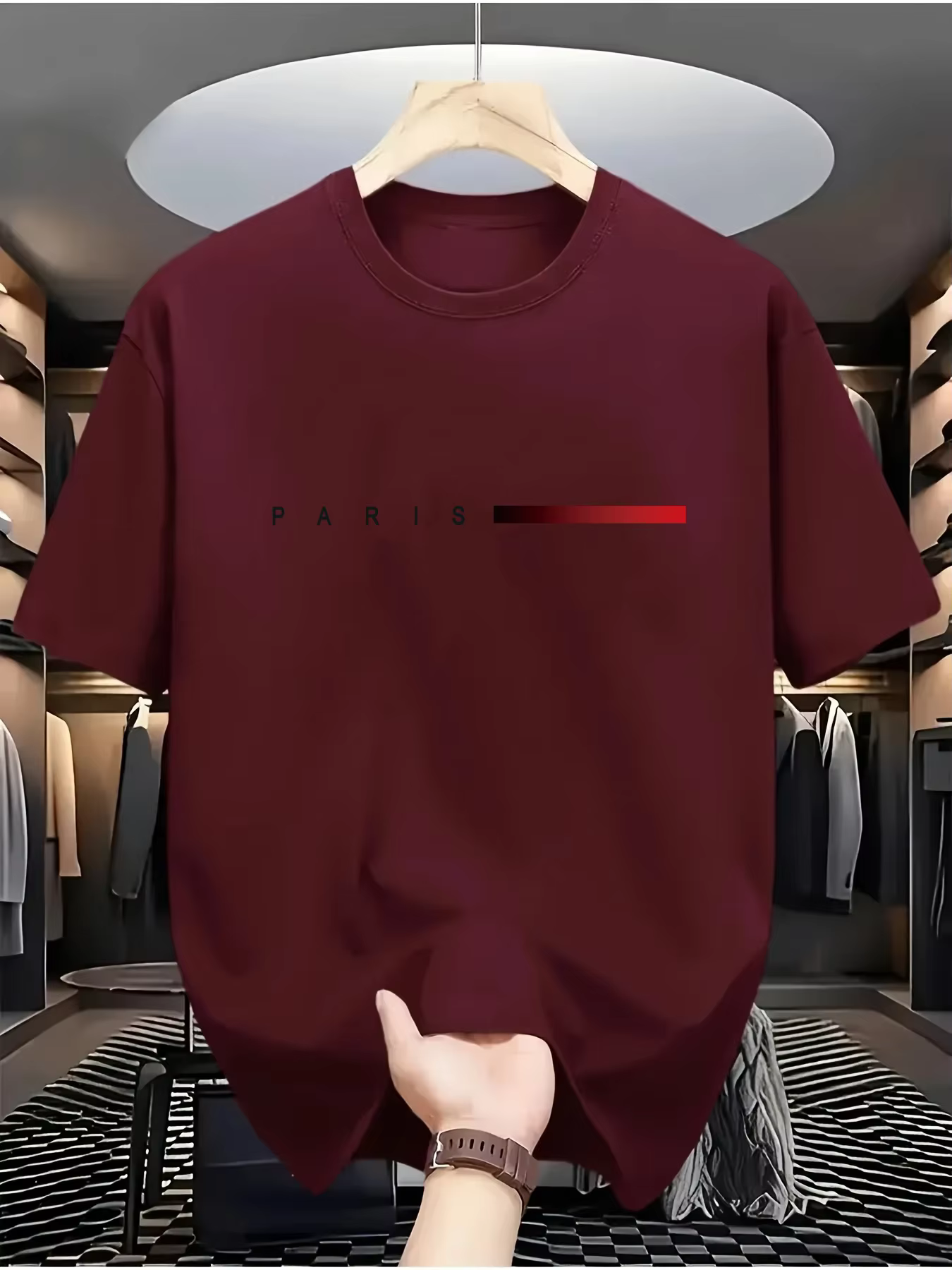 Nouveau t-shirt tendance pour hommes, style décontracté parisien avec impression créative de lettres
