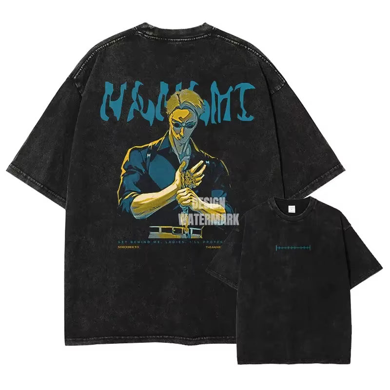 Anime j-jujutsu k-kaisen t-shirts Vintage lavé CHOSO T-shirt surdimensionné à manches courtes Fushig