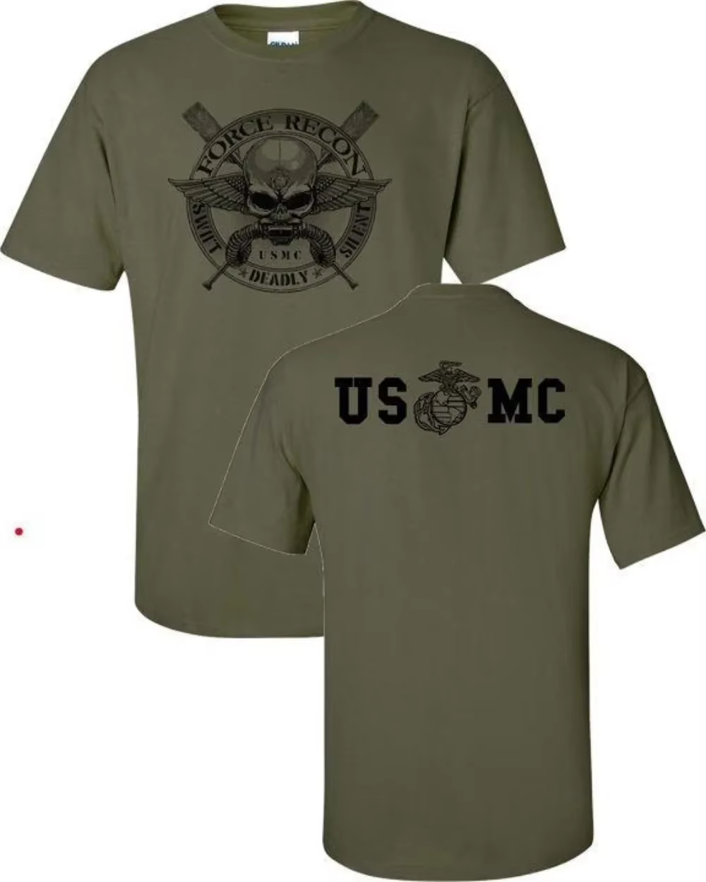 Hommes t-shirt à manches courtes décontracté coton col rond chemise d'été Marine Corps Force Recon U