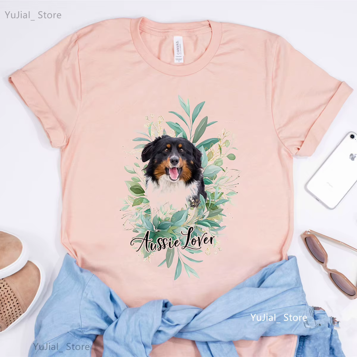 T-shirt femme, amant de Terrier, Chihuahua, Bulldog, Ausds, Yorkshire, Harajuku, Kawaii, fleur, rose