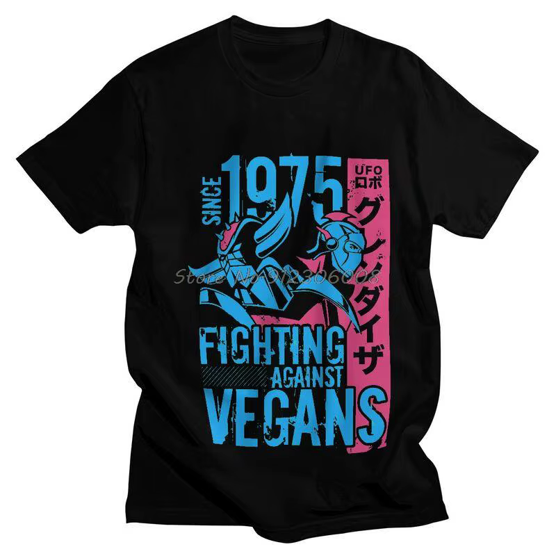 Grendizer Vegan T-shirt foncé hommes graphique T-shirt à manches courtes Goldorak Super Robot Actaru