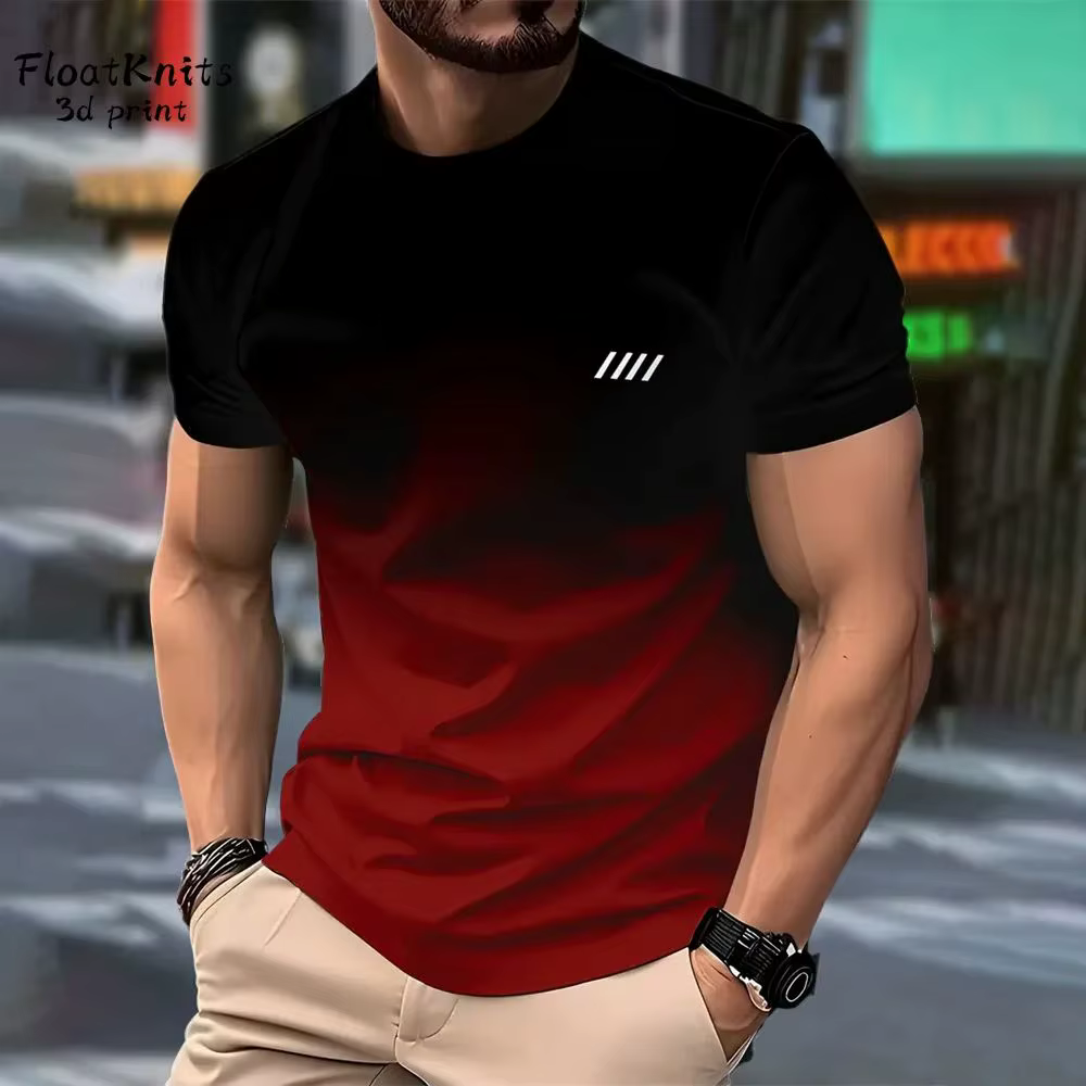Le nouveau T-shirt d'été à séchage rapide pour hommes 2025 présente une impression dégradée 3D décon