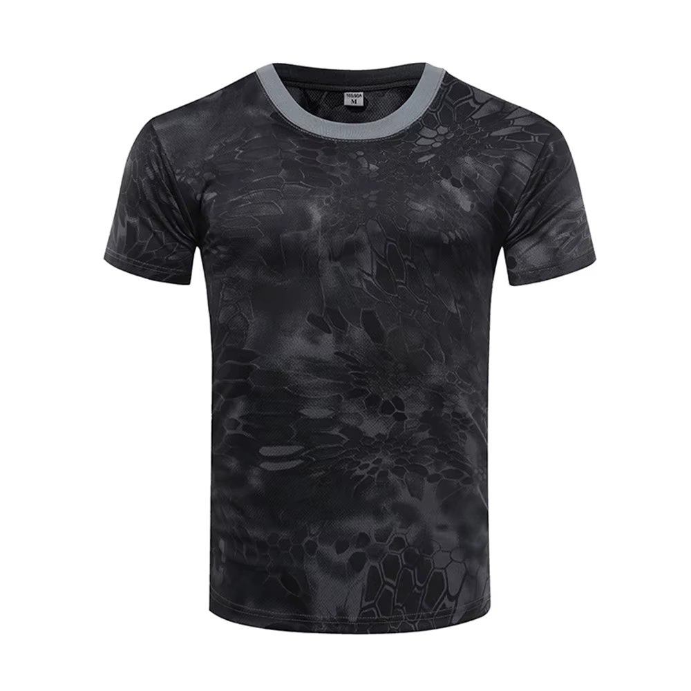 CamSolomon-T-shirt de sport de plein air pour hommes, séchage rapide, col rond, manches courtes, che