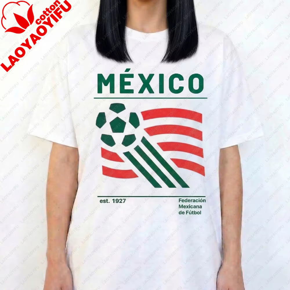 T-shirt de football vintage Mexique, T-shirt graphique rétro Mexique, Vêtements de sport, Articles d