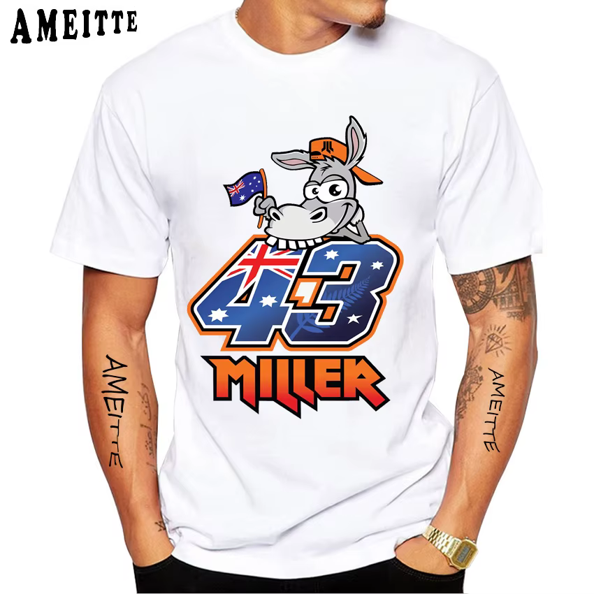T-shirt de course Jack Miller 43 GP pour hommes, T-shirt à manches courtes pour garçons, T-shirt de 