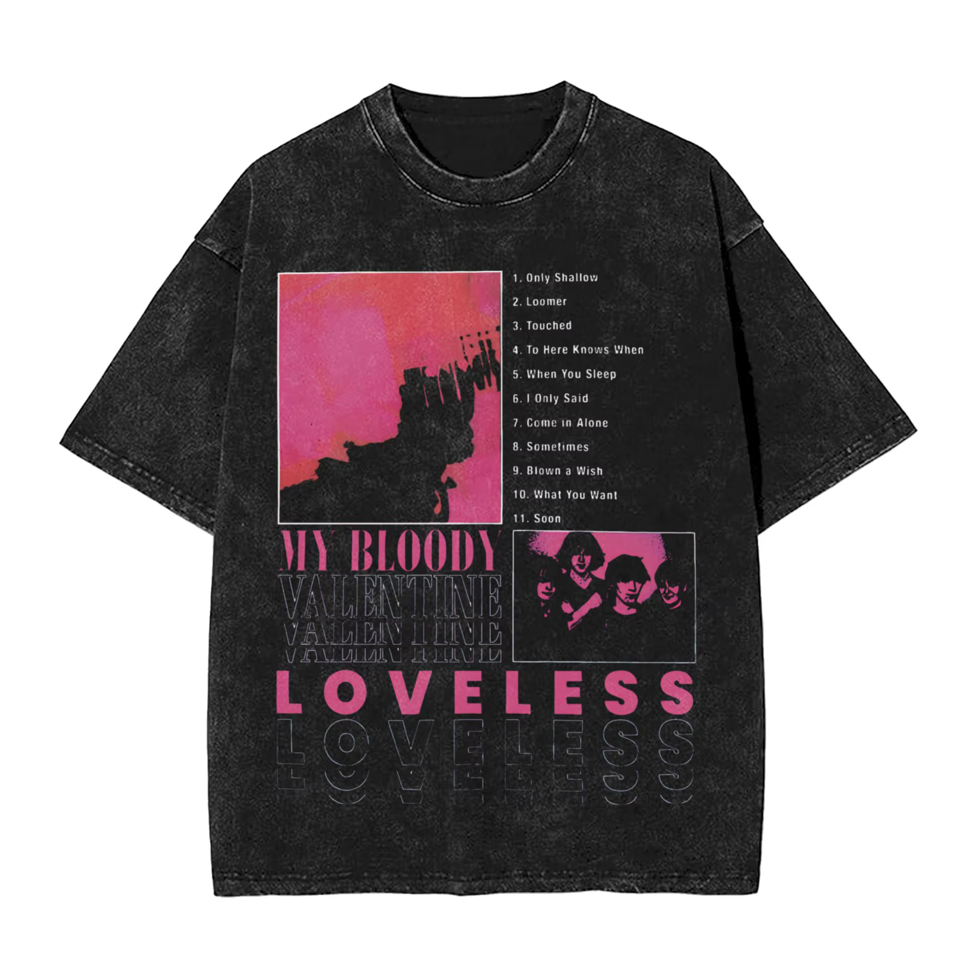 T-shirt délavé My Bloody Valentine mbv band pour hommes et femmes, Streetwear Hip Hop, T-shirt d'été