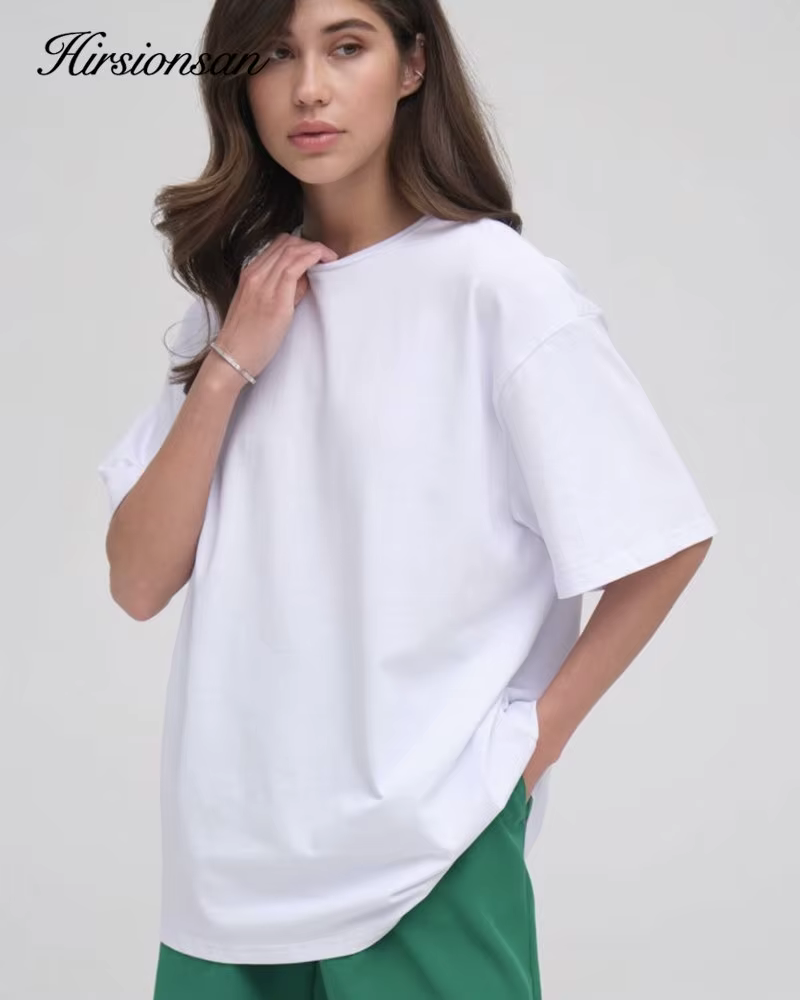 Hirsionsan-T-shirt décontracté à col rond pour homme et femme, 100% coton, 20 couleurs unies, été 20