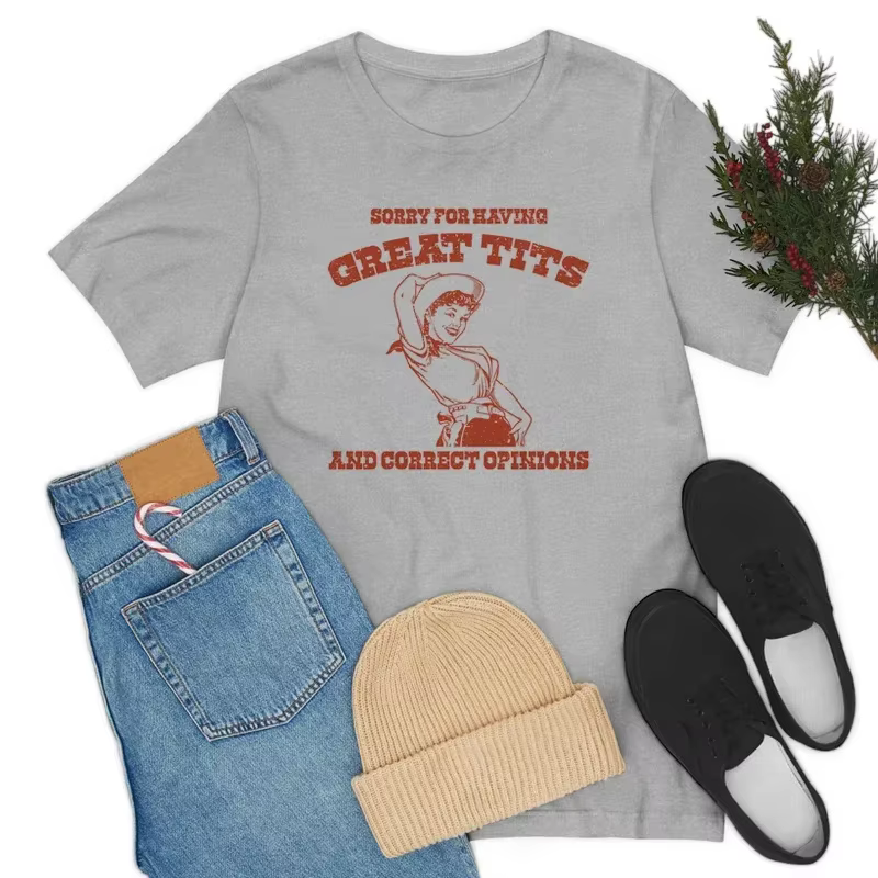 T-shirt manches courtes femme, humoristique, concepisme, rétro, Western Country