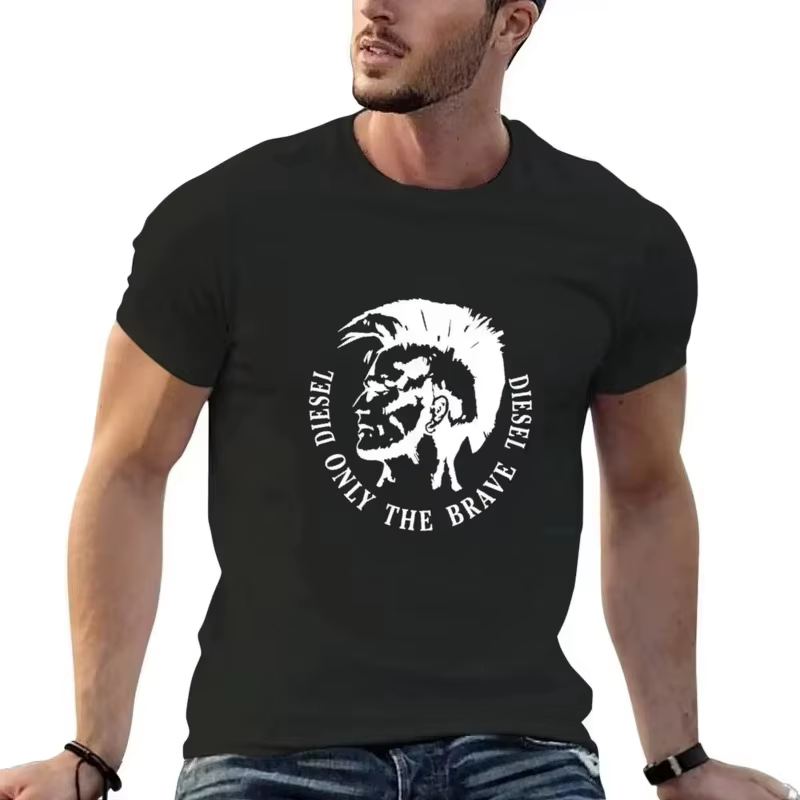 DIESEL Only The Brave Mohican T-shirt en coton avec graphismes, nouvelle collection été 2026, T-shir