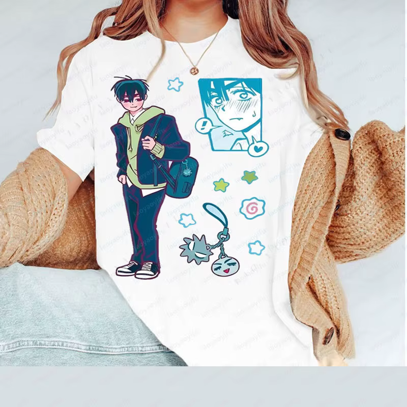 T-shirt graphique Alien de dessin animé Anime Y2K pour femme, 100% Coton, à manches courtes, Vêtemen
