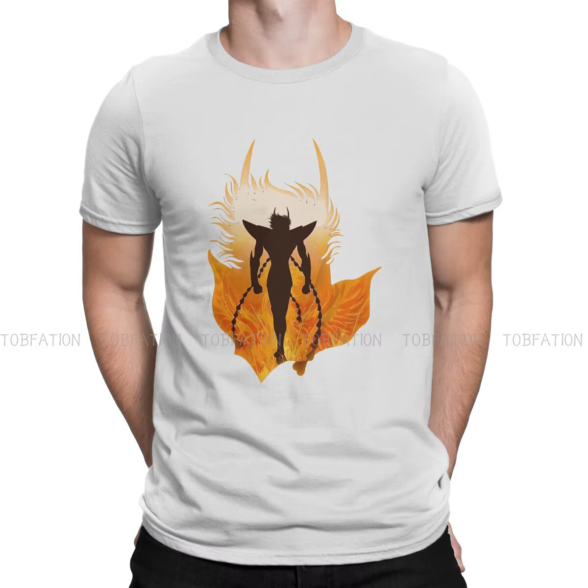 Saint Seiya Anime t-shirt homme Cool mode t-shirt 100% coton Original sweats Hipster