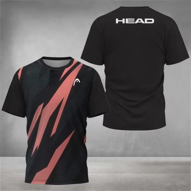 T-shirt respirant pour homme, col rond, manches courtes, coupe ample, idéal pour le badminton, le te