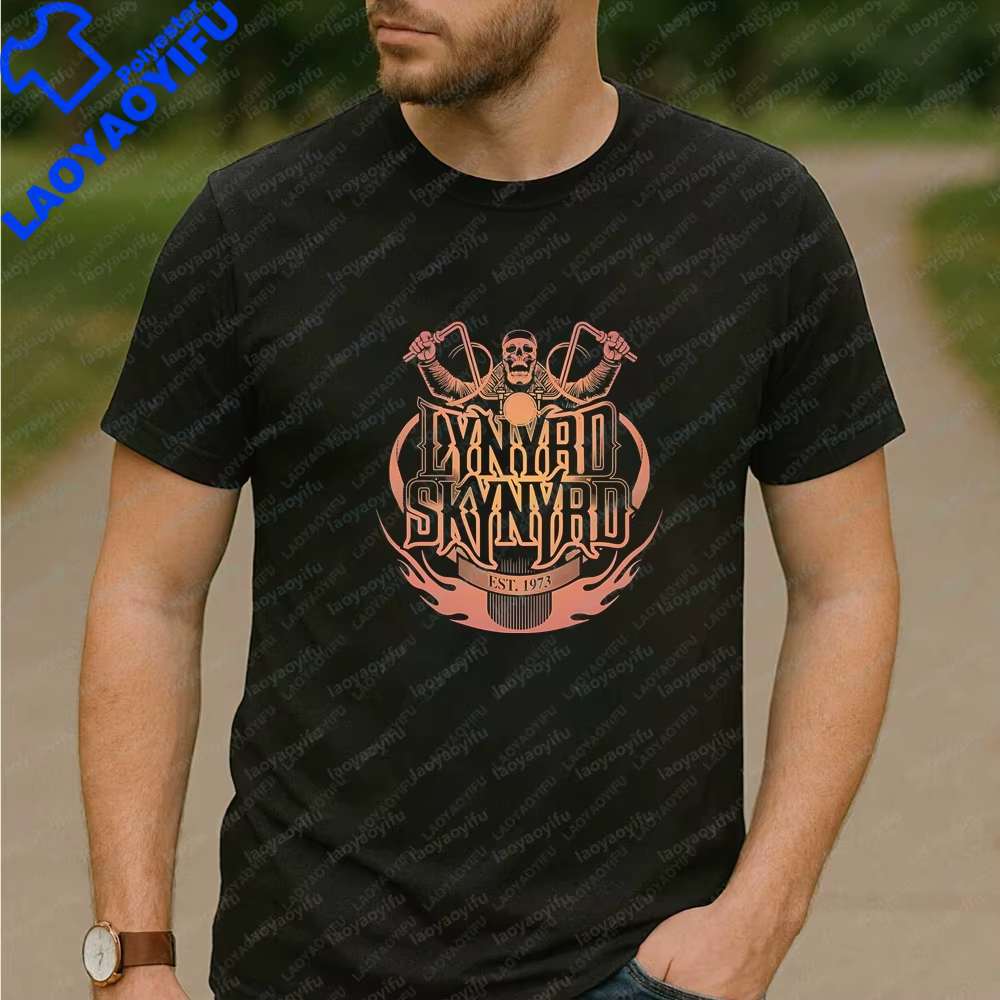 Lynyrd Skynyrd Band's Summer Fashion T-shirt confortable à manches courtes pour hommes et femmes, mo
